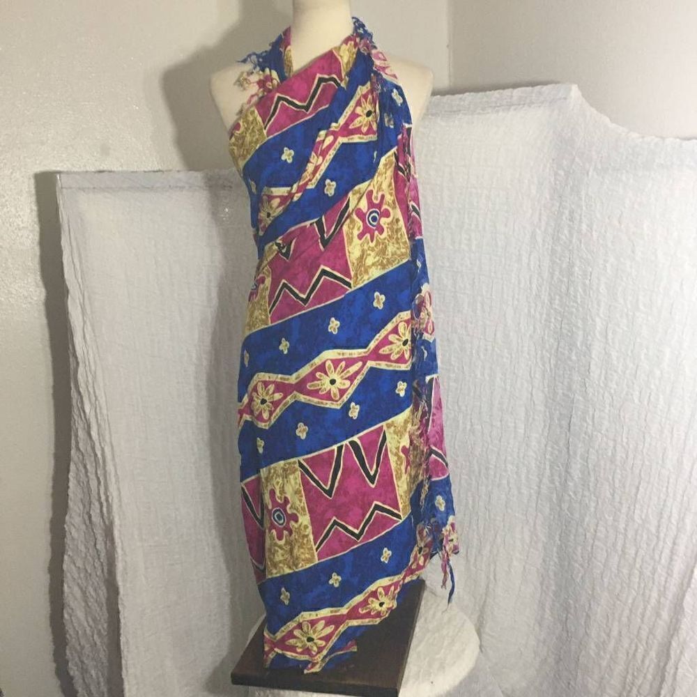Colorful Multiple-print Swim Cover-Up Sarong - Picture 3 of 8